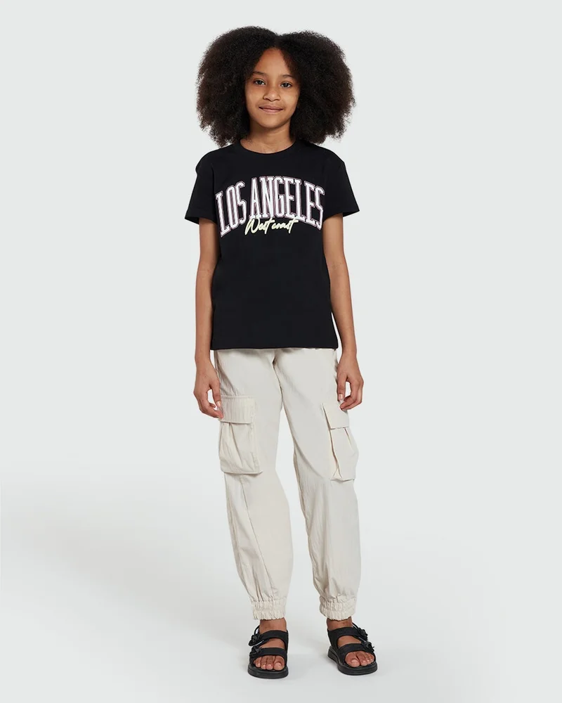 Ovs Black Graphic Tee – Modern Style For Girls